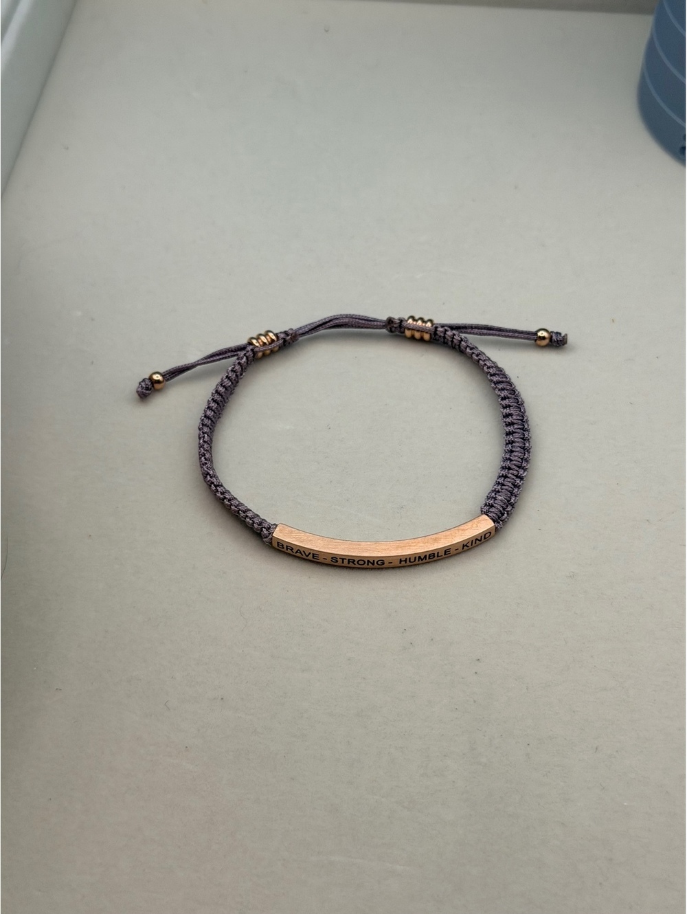 Inspiration Co purple adjustable cord bar bracelet